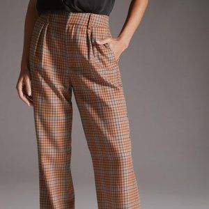 NWT Paige Avedon Plaid Wide Leg Trouser in Bronze Dust Multi Sz 2